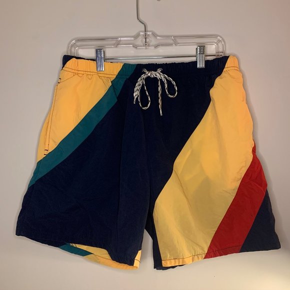 Nautica Other - Vintage Nautica Color-Blocked Swim Trunks, Size L
